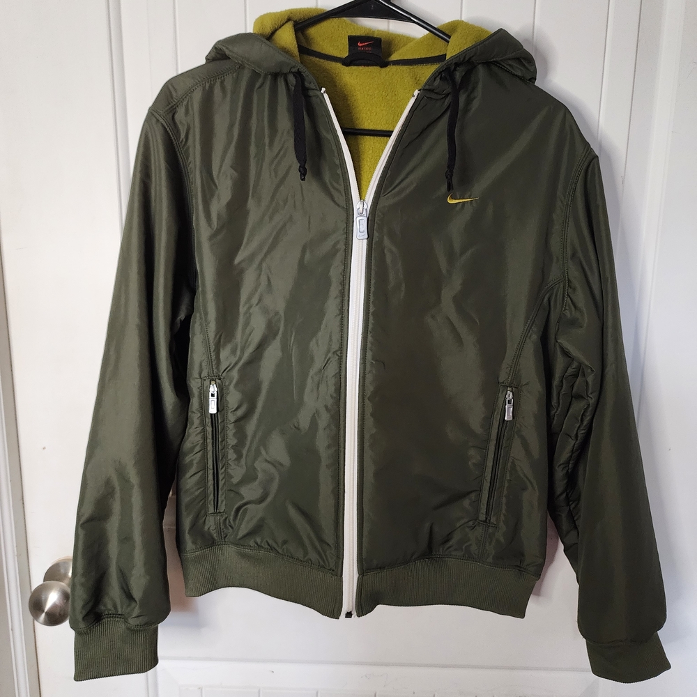 Nike Women's Olive Green Hooded Jacket
